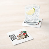 Funny Santa Claus Naughty List Weihnachtsdesign Rechteckiger Pappuntersetzer (Vor Ort)