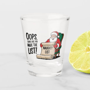 Funny Santa Claus Naughty List Weihnachtsdesign Schnapsglas