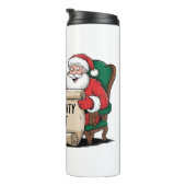 Funny Santa Claus Naughty List Weihnachtsdesign Thermosbecher (Nach rechts gedreht)
