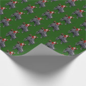 Funny Santa Claus on Rhino Rhinoceros Geschenkpapier (Ecke)