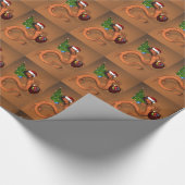 Funny Santa Claus Orange Dragon Geschenkpapier (Ecke)