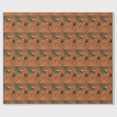 Funny Santa Claus Orange Dragon Geschenkpapier (Flach)