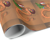 Funny Santa Claus Orange Dragon Geschenkpapier (Rolleneckpunkt)