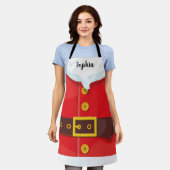 Funny Santa Claus Outfit Custom Text Weihnachten Schürze (Getragen)