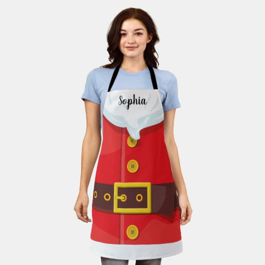 Funny Santa Claus Outfit Custom Text Weihnachten Schürze (Getragen)