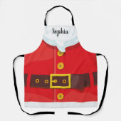 Funny Santa Claus Outfit Custom Text Weihnachten Schürze (Vorderseite)