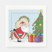 Funny Santa Claus Paper Napkins Serviette (Vorderseite)