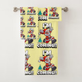Funny Santa Claus Pattern Humorale Weihnachten Badhandtuch Set (Insitu)