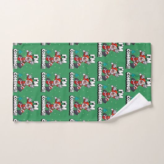 Funny Santa Claus Pattern Humorale Weihnachten Badhandtuch Set (Handtuch)