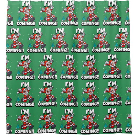 Funny Santa Claus Pattern Humorale Weihnachten Duschvorhang (Vorderseite)