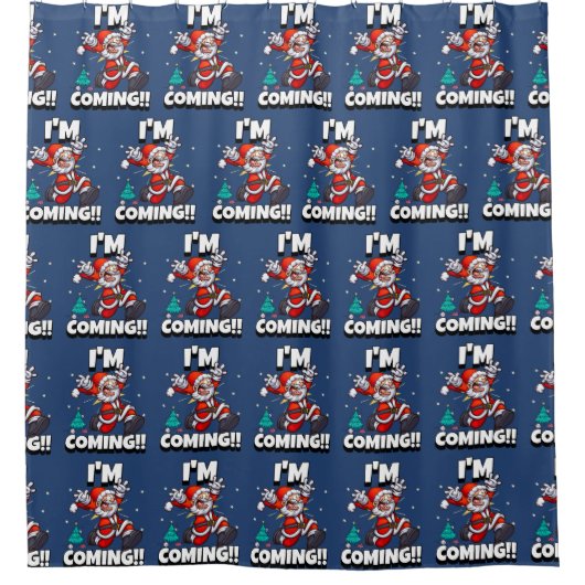 Funny Santa Claus Pattern Humorale Weihnachten Duschvorhang (Vorderseite)