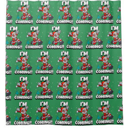 Funny Santa Claus Pattern Humorale Weihnachten Duschvorhang