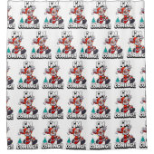 Funny Santa Claus Pattern Humorale Weihnachten Duschvorhang (Vorderseite)