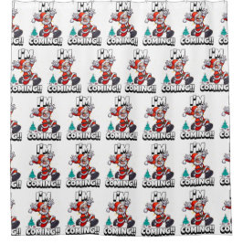 Funny Santa Claus Pattern Humorale Weihnachten Duschvorhang