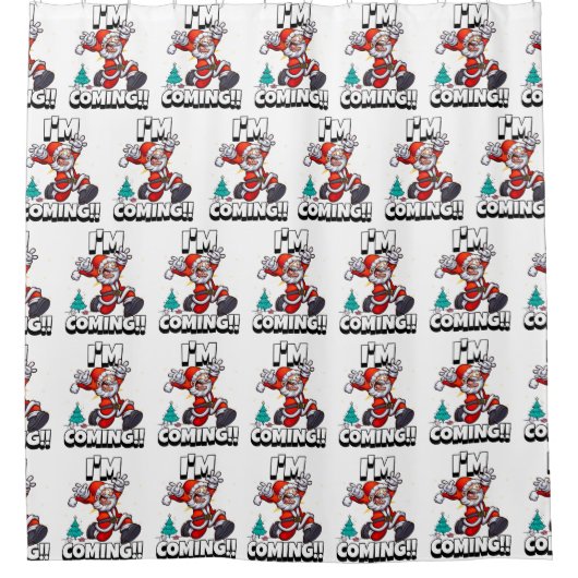Funny Santa Claus Pattern Humorale Weihnachten Duschvorhang (Vorderseite)