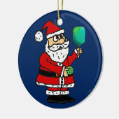 Funny Santa Claus Pickleball Weihnachten Keramik Ornament (Links)