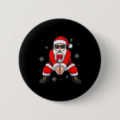 Funny Santa Claus Playing Volleyball Six Seven Chr Button (Vorderseite)