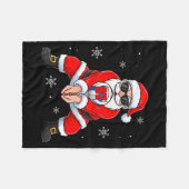 Funny Santa Claus Playing Volleyball Six Seven Chr Fleecedecke (Vorderseite (Horizontal))