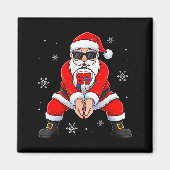Funny Santa Claus Playing Volleyball Six Seven Chr Magnet (Vorne)