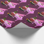 Funny Santa Claus Plays Pink Piano Geschenkpapier (Ecke)