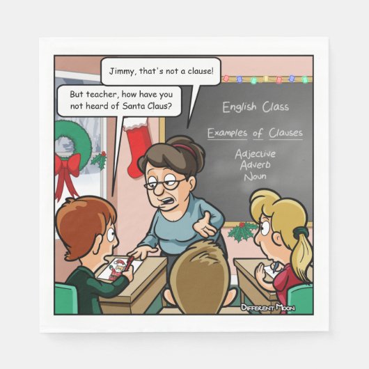 Funny Santa Claus Pun Weihnachten Party Napkins Serviette (Vorderseite)