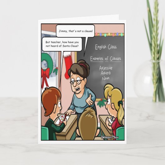 Funny Santa Claus Pun Weihnachtskarte Karte (Vorderseite)