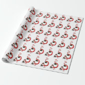 Funny Santa Claus Red Eastern Dragon Geschenkpapier (Ungerollt)