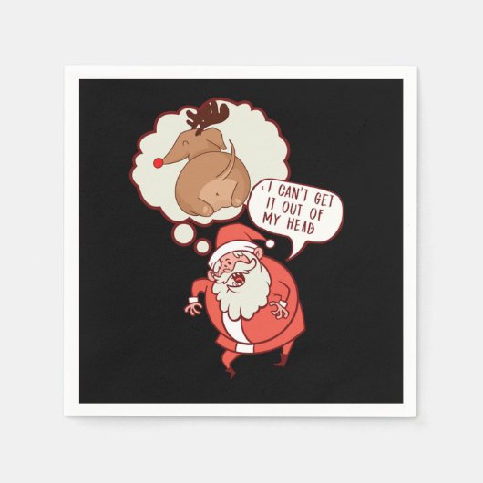 Funny Santa Claus Reindeer New Year Christmas Gift Serviette (Vorderseite)