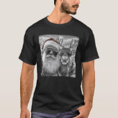 Funny Santa Claus Reindeer Selfie Cool Retro Chris T-Shirt (Vorderseite)