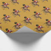 Funny Santa Claus reiten auf Camel Geschenkpapier (Ecke)