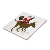 Funny Santa Claus Reiten auf Kangaroo Fliese (Seite)