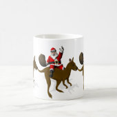 Funny Santa Claus Reiten auf Kangaroo Kaffeetasse (Mittel)