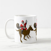 Funny Santa Claus Reiten auf Kangaroo Kaffeetasse (Links)