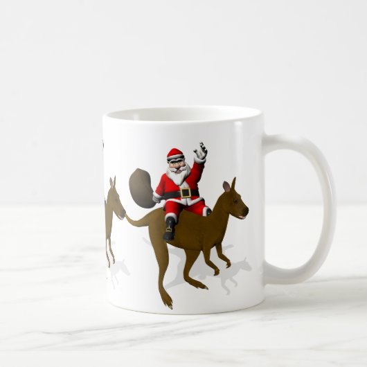 Funny Santa Claus Reiten auf Kangaroo Kaffeetasse (Rechts)