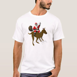 Funny Santa Claus Reiten auf Kangaroo T-Shirt
