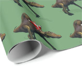 Funny Santa Claus reiten auf Spinosaurus Geschenkpapier (Rolleneckpunkt)