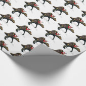 Funny Santa Claus reiten auf Spinosaurus Geschenkpapier (Ecke)