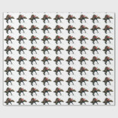 Funny Santa Claus reiten auf Spinosaurus Geschenkpapier (Flach)