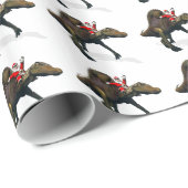 Funny Santa Claus reiten auf Spinosaurus Geschenkpapier (Rolleneckpunkt)
