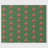 Funny Santa Claus Reiten auf Stegosaurus Dinosaur Geschenkpapier (Flach)