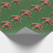 Funny Santa Claus Reiten auf Stegosaurus Dinosaur Geschenkpapier (Ecke)