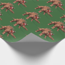 Funny Santa Claus Reiten auf Stegosaurus Dinosaur