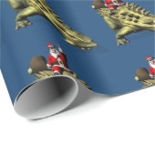 Funny Santa Claus Reiten auf Talarurus Geschenkpapier (Rolleneckpunkt)