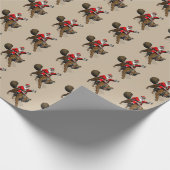 Funny Santa Claus reiten auf Tiger Geschenkpapier (Ecke)