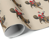 Funny Santa Claus reiten auf Tiger Geschenkpapier (Rolleneckpunkt)