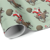 Funny Santa Claus Reiten Geschenkpapier (Rolleneckpunkt)