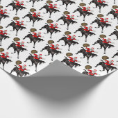 Funny Santa Claus Reiten Geschenkpapier (Ecke)