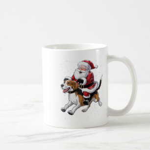 Funny Santa Claus Riding Beagle Weihnachten Weihna Kaffeetasse