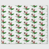Funny Santa Claus Riding Cool Green Lizard Geschenkpapier (Flach)