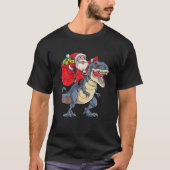 Funny Santa Claus Riding Dinosaur T Rex Boys Kinde T-Shirt (Vorderseite)